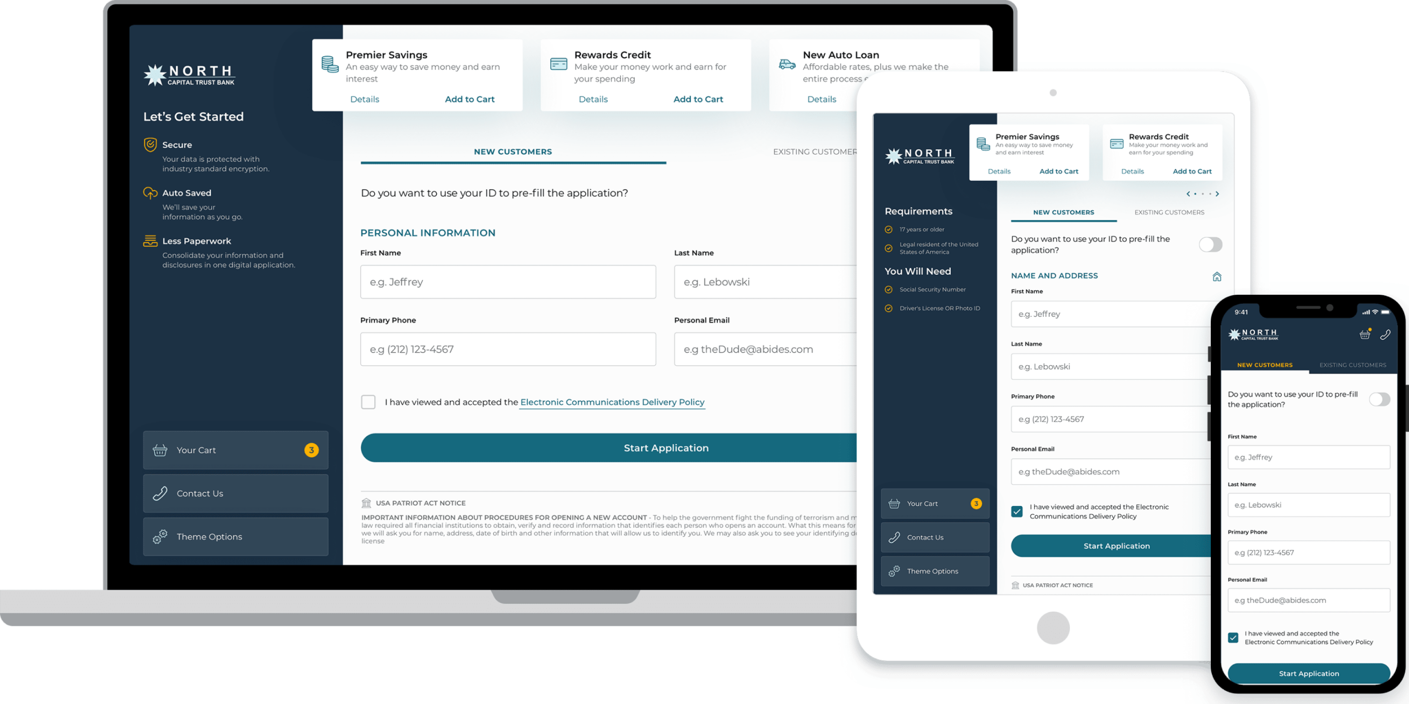 Terafina's new and greatly improved interface