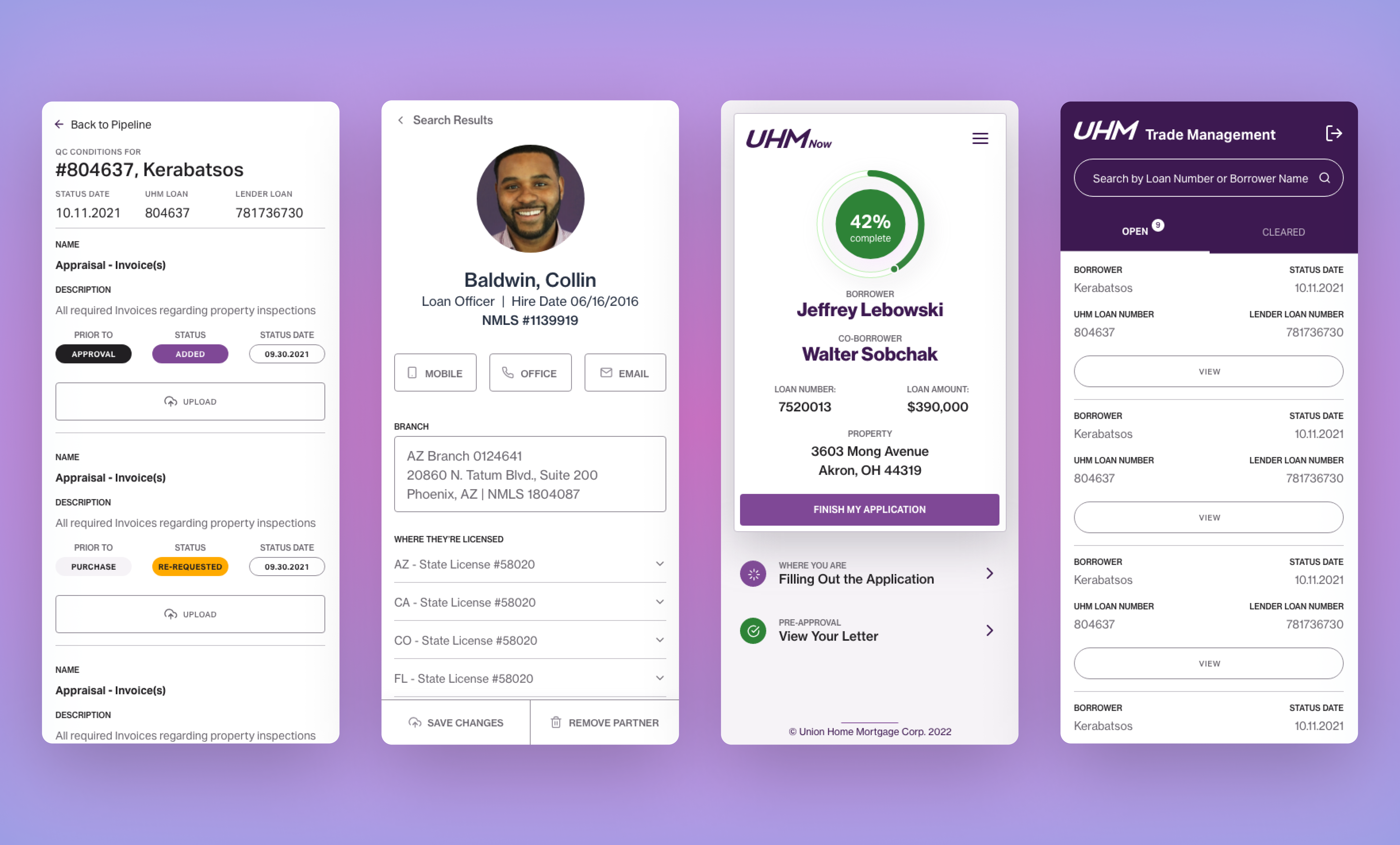 Multiple mobile devices showcasing refined design principles and a more cohesive experience across applications.
